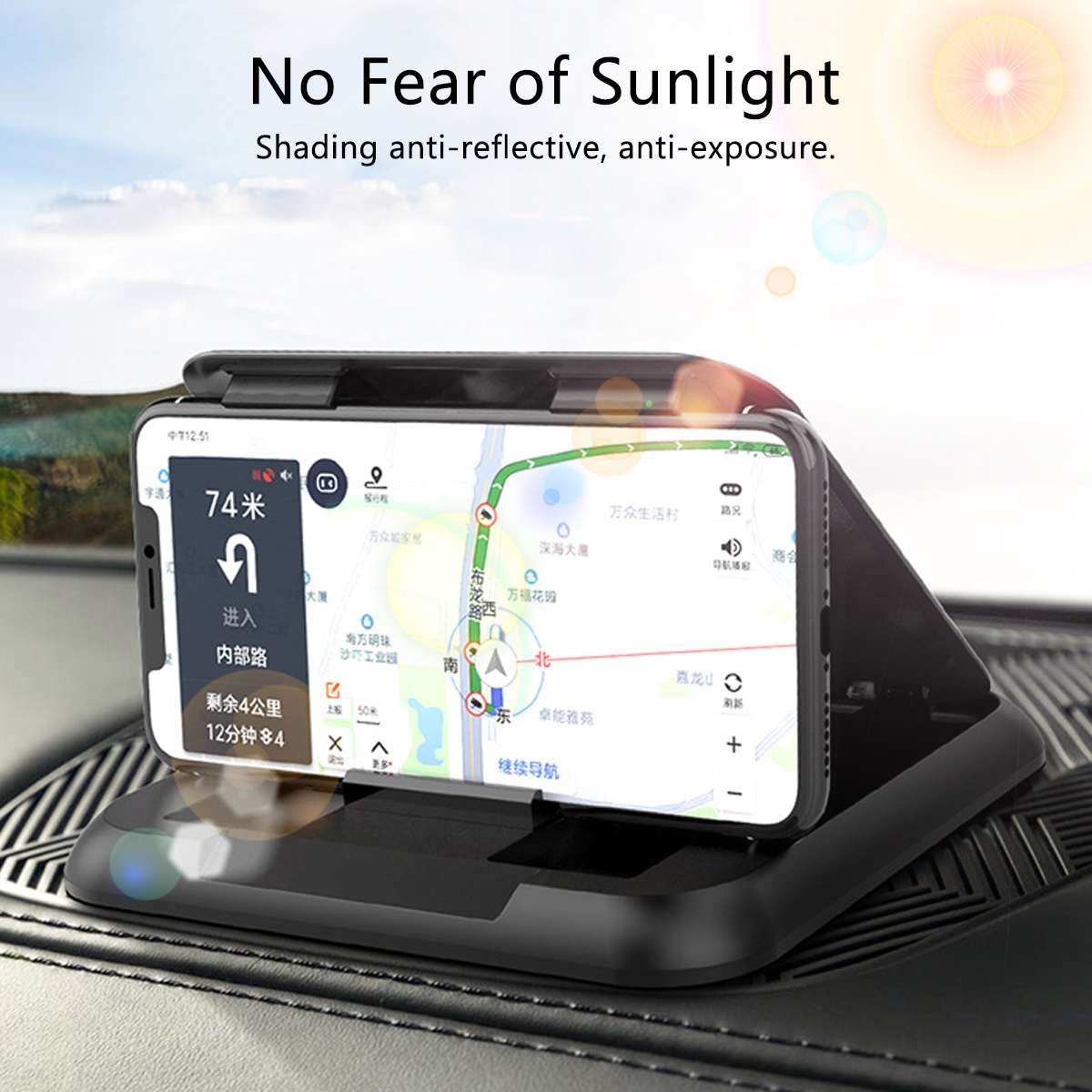 Car GPS Mount Holder Carbon Fiber Car Dashboard Car Phone Holder